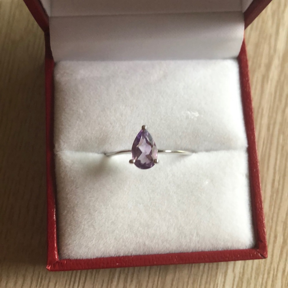 Sterling Silver and Amethyst Ring, Size 6